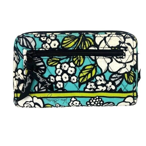 Vera Bradley Wallet  Women's Blue Print Turnlock Clutch Organizer ID Credit Card - Picture 2 of 6
